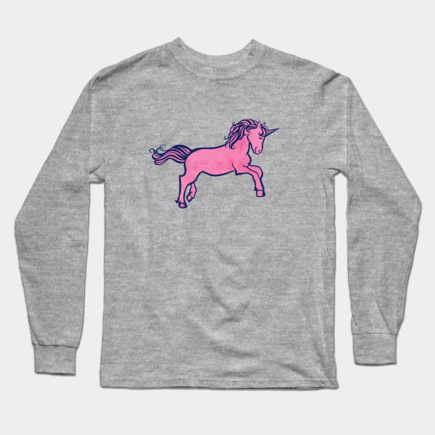 Pink Unicorn Long Sleeve T-Shirt by bubbsnugg